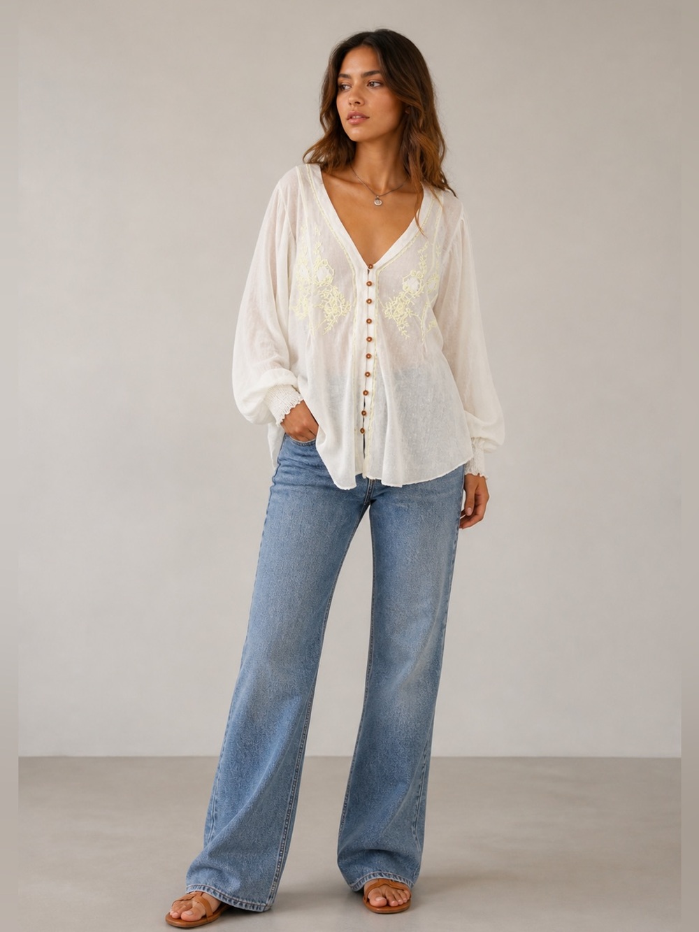 🇺🇸Firm Price🇺🇸 FREE PEOPLE Margie Embroidered Cardigan
